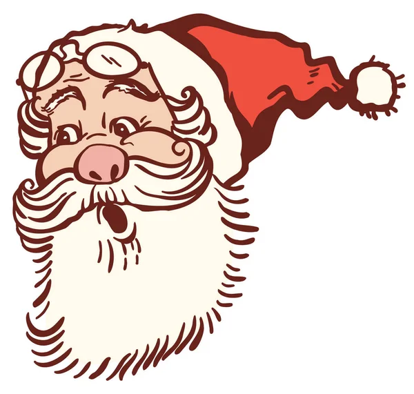 Santa Claus Překvapil Vektor Vánoční Barvy Ilustrace Izolované Bílém Santova — Stockový vektor