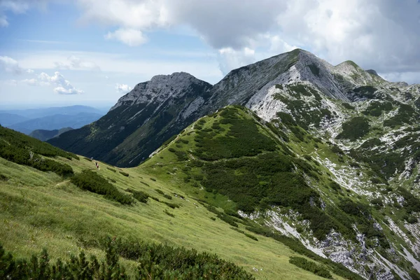 Route Trekking Alpina Dans Les Alpes Juliennes Slovénie — Photo