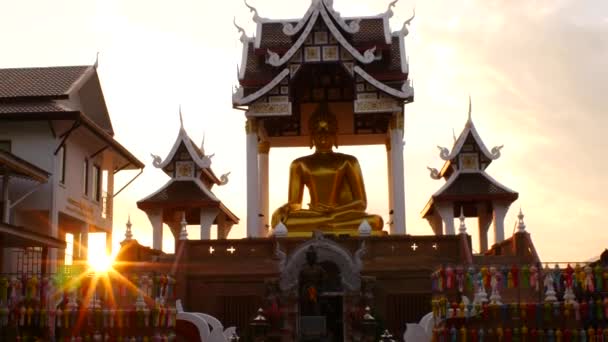 Buddhista Templom Sunset Chiang Mai Thaiföld — Stock videók