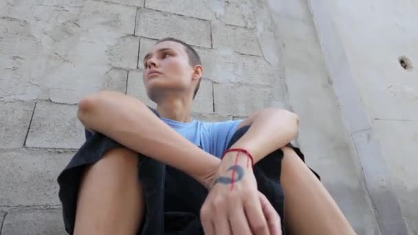 Raw Footage Captures Depths Her Despair Inner Struggle Experience Power — Stock Video