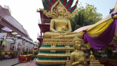 Buda heykellerinin kutsal güzelliğine tanık olun. Vesak 'taki tapınağı süsleyen, Buda' nın doğuşunu anan ve Budizm 'in özünü büyük bir saygıyla yayan..
