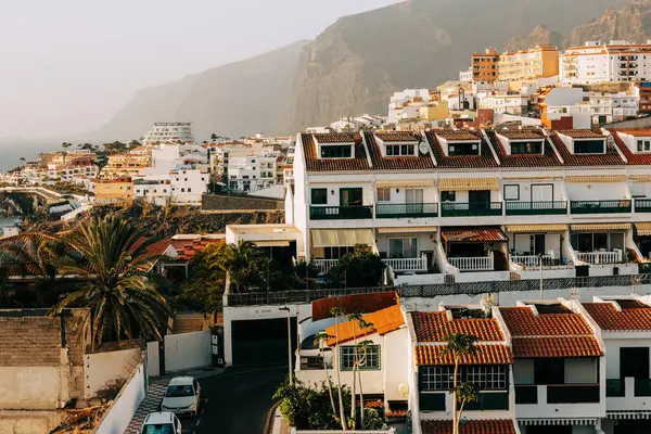 Pemandangan Puncak Hotel Sunset Kepulauan Canary Stok Gambar Bebas Royalti