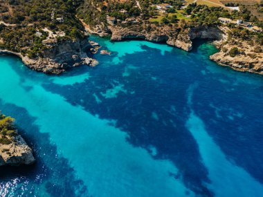 Aerial View of Crystal Clear Turquoise Waters