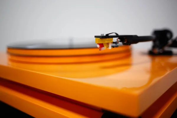 Turntables Needle Слушать Музыку Высокого Качества Профессиональным Поворотным Столом Звуковая — стоковое фото