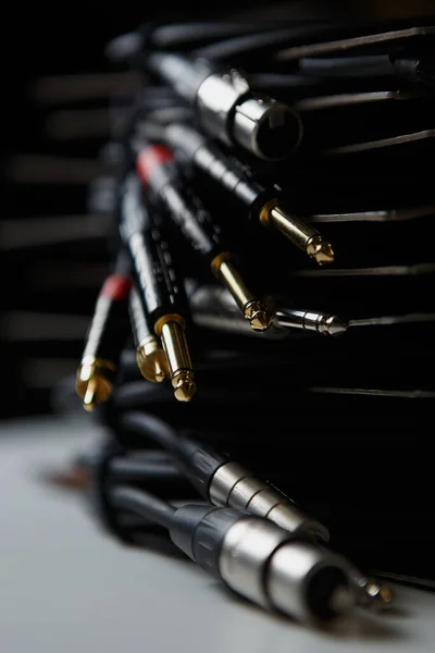 Set High Quality Audio Cables Music Store Stock Jack Xlr — Stock Photo, Image