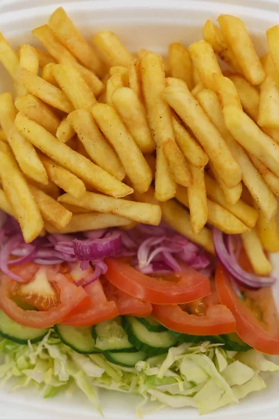 Lunchdoos Met Gesneden Verse Groenten Frietjes — Stockfoto