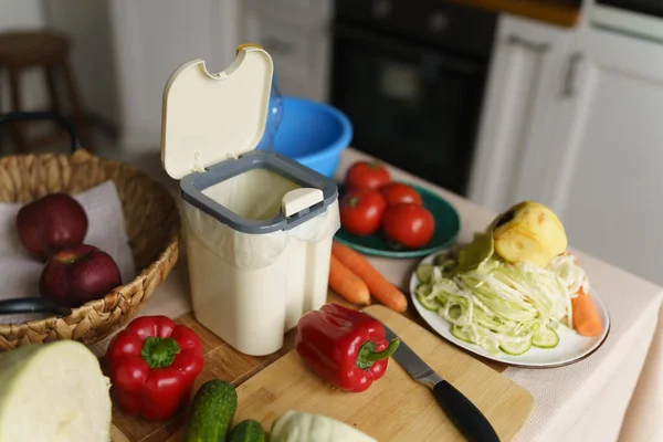 Compostbak Een Keukentafel Specializer Bokashi Container Met Ferment Voor Organisch — Stockfoto