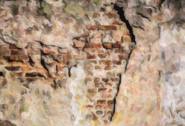Akvarell Målning Grungy Tegelvägg — Stockfoto