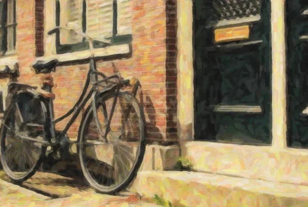 Oldtimer Fahrräder Die Den Niederlanden Auf Der Straße Neben Der — Stockfoto