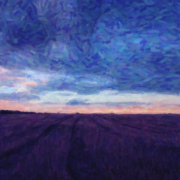 Wunderschöne Landschaft Mit Einem Lavendelfeld — Stockfoto