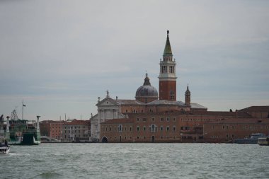 Venezia 'daki San Giorgio Maggiore Antik Bazilikası. Venedik - 5 Mayıs 2019