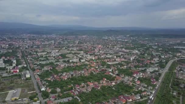 Mukachevo Nun Banliyöleri Batı Ukrayna Nın Kırsal Kesimindeki Ünlü Palanok — Stok video