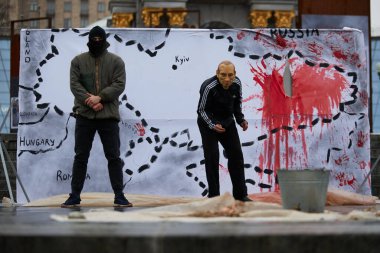 Vladimir Putin 'in Ukrayna' nın resim haritasındaki hiciv, 