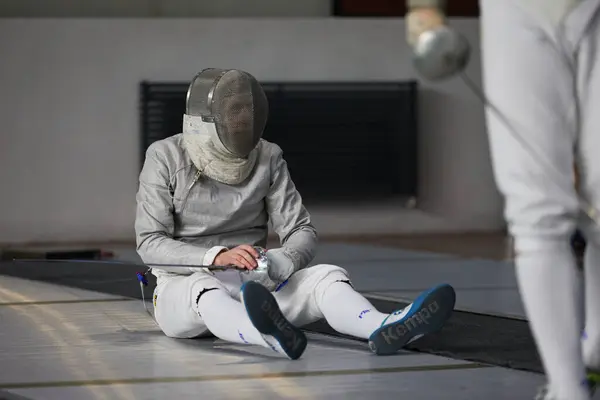 Fencer Nikita Kuznietsov Τραυματίστηκε Στον All Ukrainian Competition Strongest Ukraine — Φωτογραφία Αρχείου