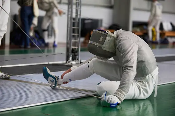 Fencer Nikita Kuznietsov Utrpěl Zranění All Ukrainian Competition Strongest Ukraine — Stock fotografie