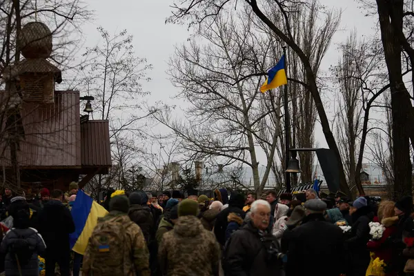 Ukrayna halkının büyük bir kısmı, Cennetin Kahramanları Günü 'nde düzenlenen anma töreninde düşen Haysiyet Devrimi aktivistleri için yas tutuyor. Kyiv - 20 Şubat 2024