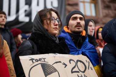 Ukraynalı kadın portresi Ukrayna 'da düzenlenen bir gösteride 