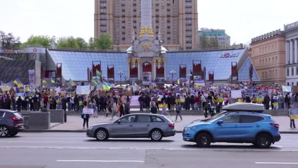 Demonstração Maidan Parentes Ucranianos Desaparecidos Exigem Que Onu Cicv Ajudem — Vídeo de Stock