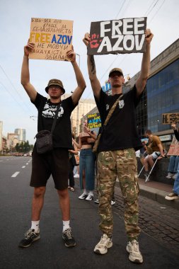 Ukraynalı askerler 2022 'den beri kaçak olarak yakalanan Rus esaretinden savaş esirlerinin serbest bırakılması için gösteri yapıyorlar. Kyiv - 15 Eylül 2024