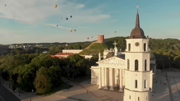 Uitzicht Vanuit Lucht Het Kathedraal Plein Het Centrale Plein Van — Stockvideo