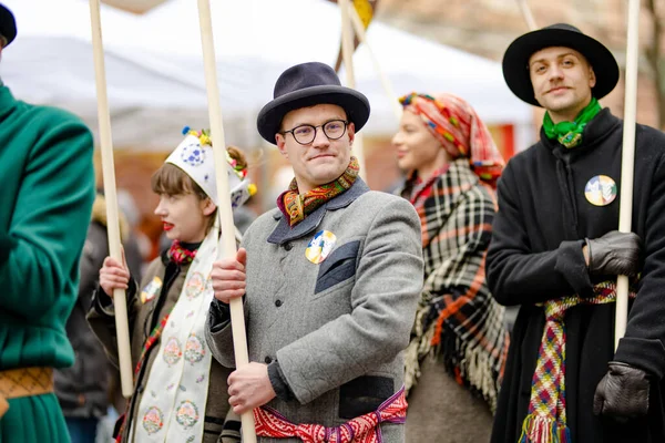 Vilnius Lithuania Maart 2022 Vrolijke Mensen Deelnemen Aan Humoristische Parade — Stockfoto