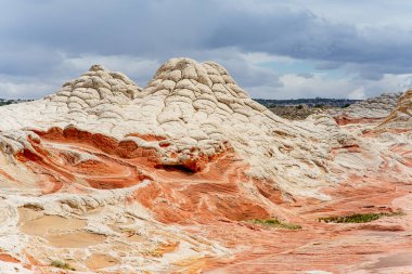Mindblowing shapes and colors of moonlike sandstone formations in White Pocket, Arizona, USA. Exploring the American Southwest.