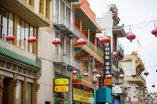 San Francisco Usa April 2016 Beautiful Red Chinese Lanterns Chinatown — Stock Photo, Image