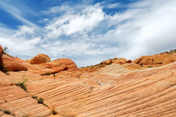 Scenic View Marvelous Red White Sandstone Formations Yant Flat Utah — Foto de Stock