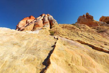 Amazing colors and shapes of sandstone formations in Valley of Fire State Park, Nevada, USA. Exploring the American Southwest.