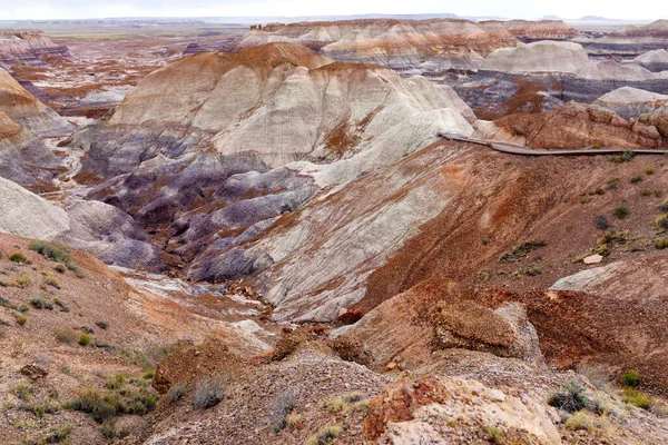 Striped Purple Sandstone Formations Blue Mesa Badlands Petrified Forest National — Stockfoto