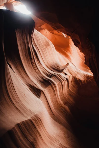 Glowing Colors Upper Antelope Canyon Famous Slot Canyon Navajo Reservation — Stock Photo, Image