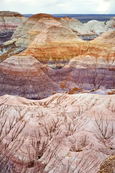 Striped Purple Sandstone Formations Blue Mesa Badlands Petrified Forest National — Stok fotoğraf