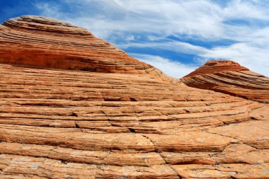 Scenic view of marvelous red and white sandstone formations of Yant Flat in Utah, USA. Exploring the American Southwest.