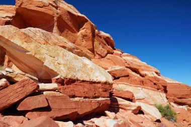 Amazing colors and shapes of sandstone formations in Valley of Fire State Park, Nevada, USA. Exploring the American Southwest.