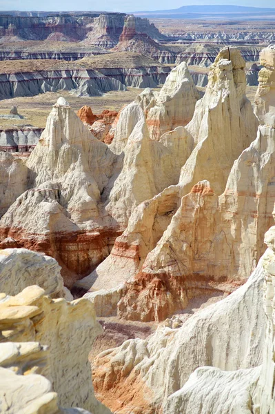 Stunning View White Striped Sandstone Hoodoos Coal Mine Canyon Tuba — Stock Photo, Image
