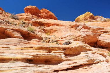Amazing colors and shapes of sandstone formations in Valley of Fire State Park, Nevada, USA. Exploring the American Southwest.