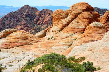 Scenic view of marvelous red and white sandstone formations of Yant Flat in Utah, USA. Exploring the American Southwest.
