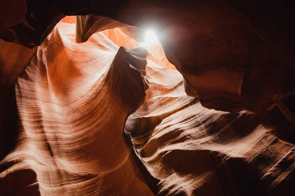 Glowing Colors Upper Antelope Canyon Famous Slot Canyon Navajo Reservation — Stok fotoğraf