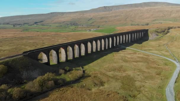 Légi Kilátás Ribblehead Viadukt Található North Yorkshire Leghosszabb Harmadik Legmagasabb — Stock videók