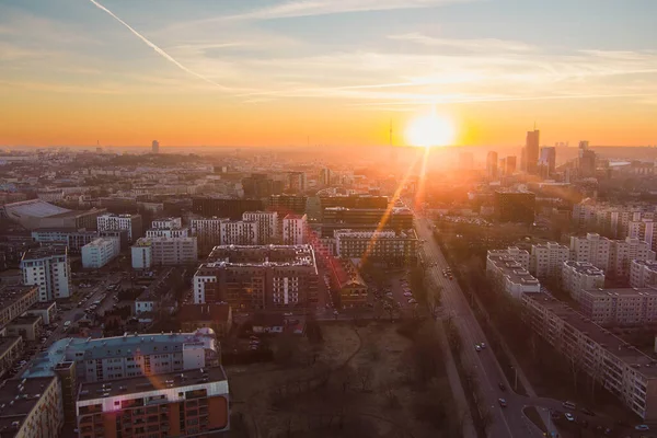 Прекрасная Панорама Вильнюса Зимой Вид Восход Солнца Пейзаж Зимнего Города — стоковое фото