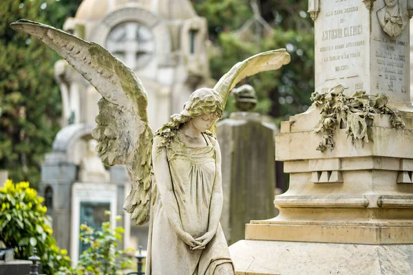 Milan Italy April 2022 Impressive Sculptures Tombs Monuments Cimitero Monumentale — Stock Photo, Image