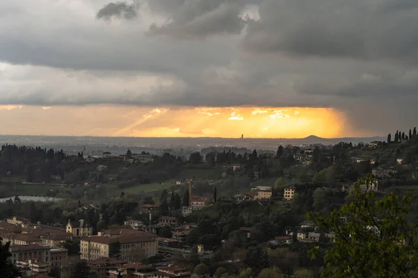 Scénický Pohled Město Bergamo Severovýchodně Milána Citta Alta Městská Horní — Stock fotografie