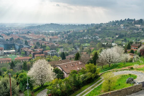 Scenic View Bergamo City Northeast Milan Citta Alta Town Upper — Stock Photo, Image