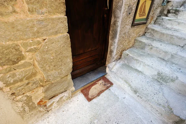 Doormat Manarola One Five Centuries Old Villages Cinque Terre Located — Stock Photo, Image
