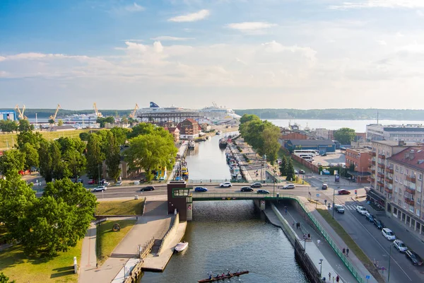 Klaipeda Lithuania June 2022 Aerial View Huge Norwegian Dawn Cruise — 图库照片