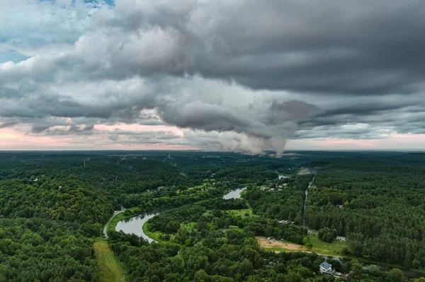 Pemandangan Udara Jeruzale Vilnius Lithuania Terletak Tepi Kanan Sungai Neris — Stok Foto