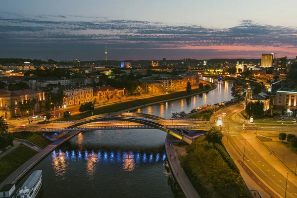 Vista Aerea Panoramica Della Città Vecchia Vilnius Del Fiume Neris — Foto Stock