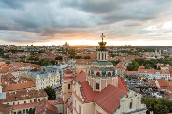 Aerial View Vilnius Old Town One Largest Surviving Medieval Old — Foto Stock