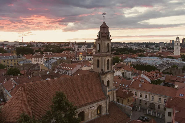 Luchtfoto Van Vilnius Old Town Een Van Grootste Overgebleven Middeleeuwse — Stockfoto