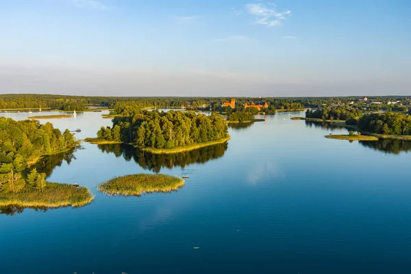 Schöne Luftaufnahme Des Galve Sees Lieblingssee Von Wassertouristen Tauchern Und — Stockfoto